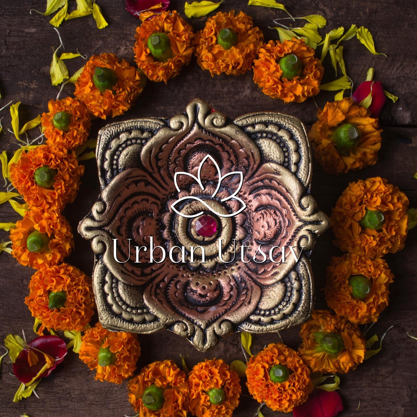 Large Square Diya - Set of 2