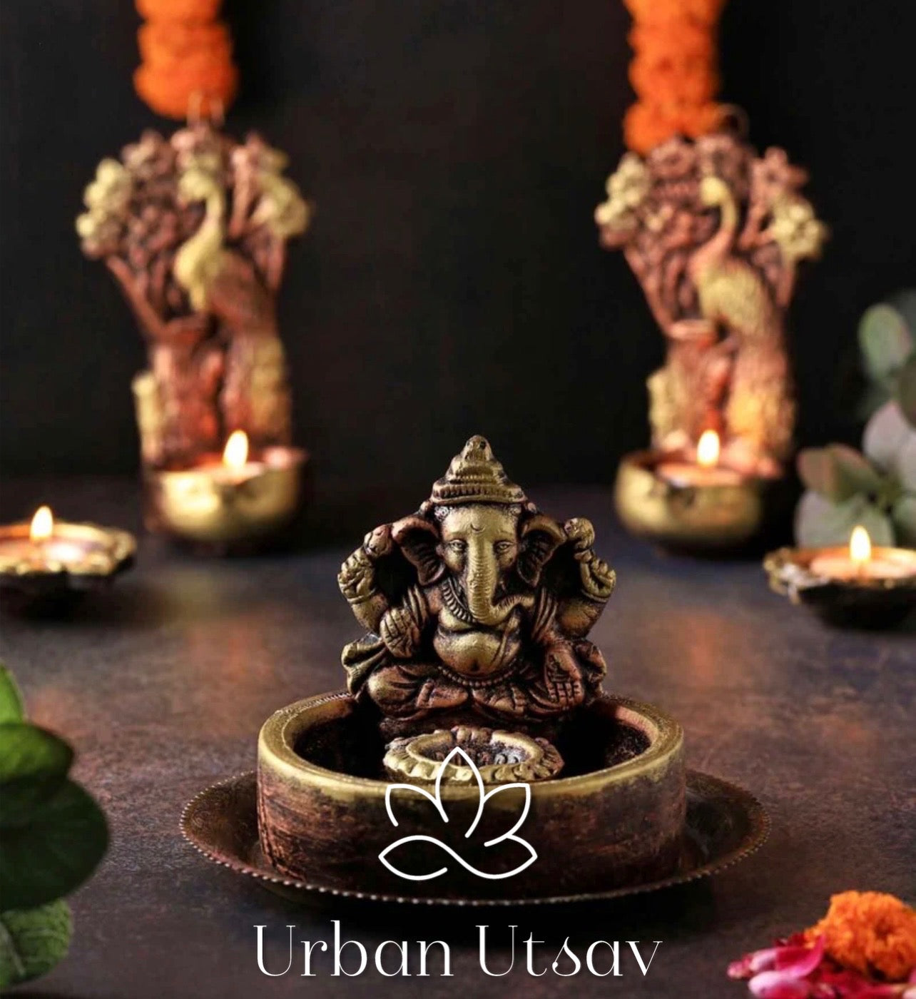Terracotta Ganesh Bowl with Diya