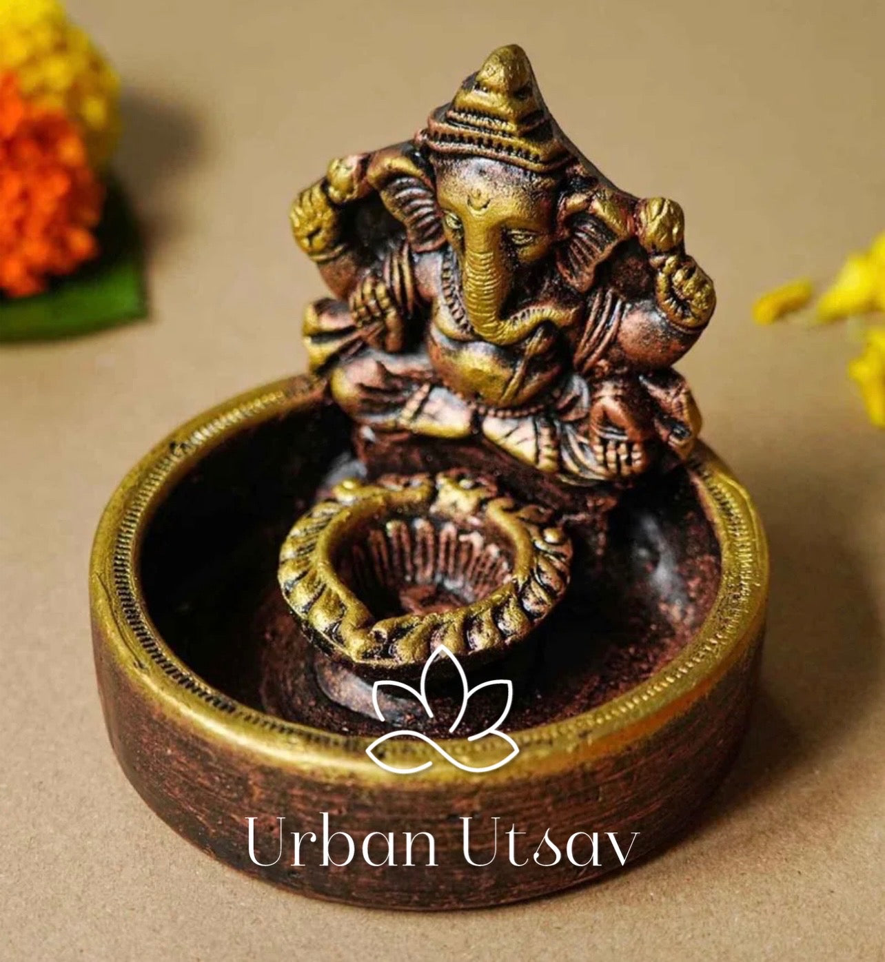 Terracotta Ganesh Bowl with Diya