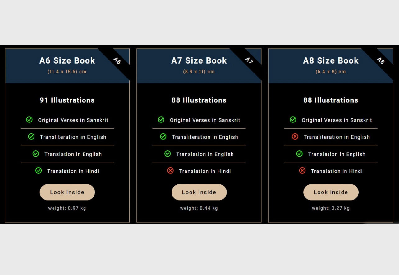 The Bhagavad Gita - Wooden Boxed Editions (A6, A7, A8 Sizes)