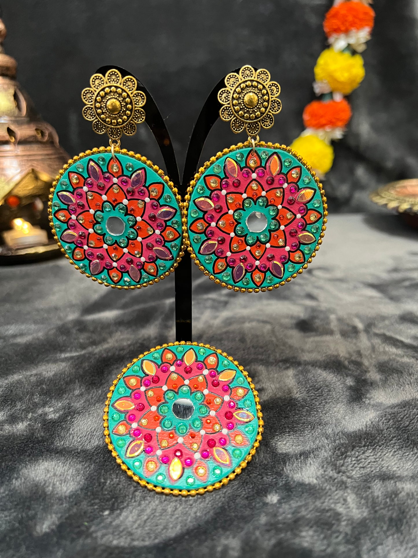 Mandala Jhumka & Ring Set