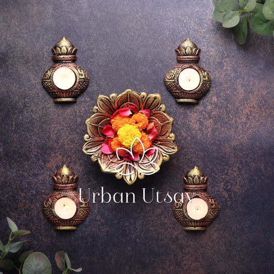 Terracotta Kalash Tealight - Set of 2