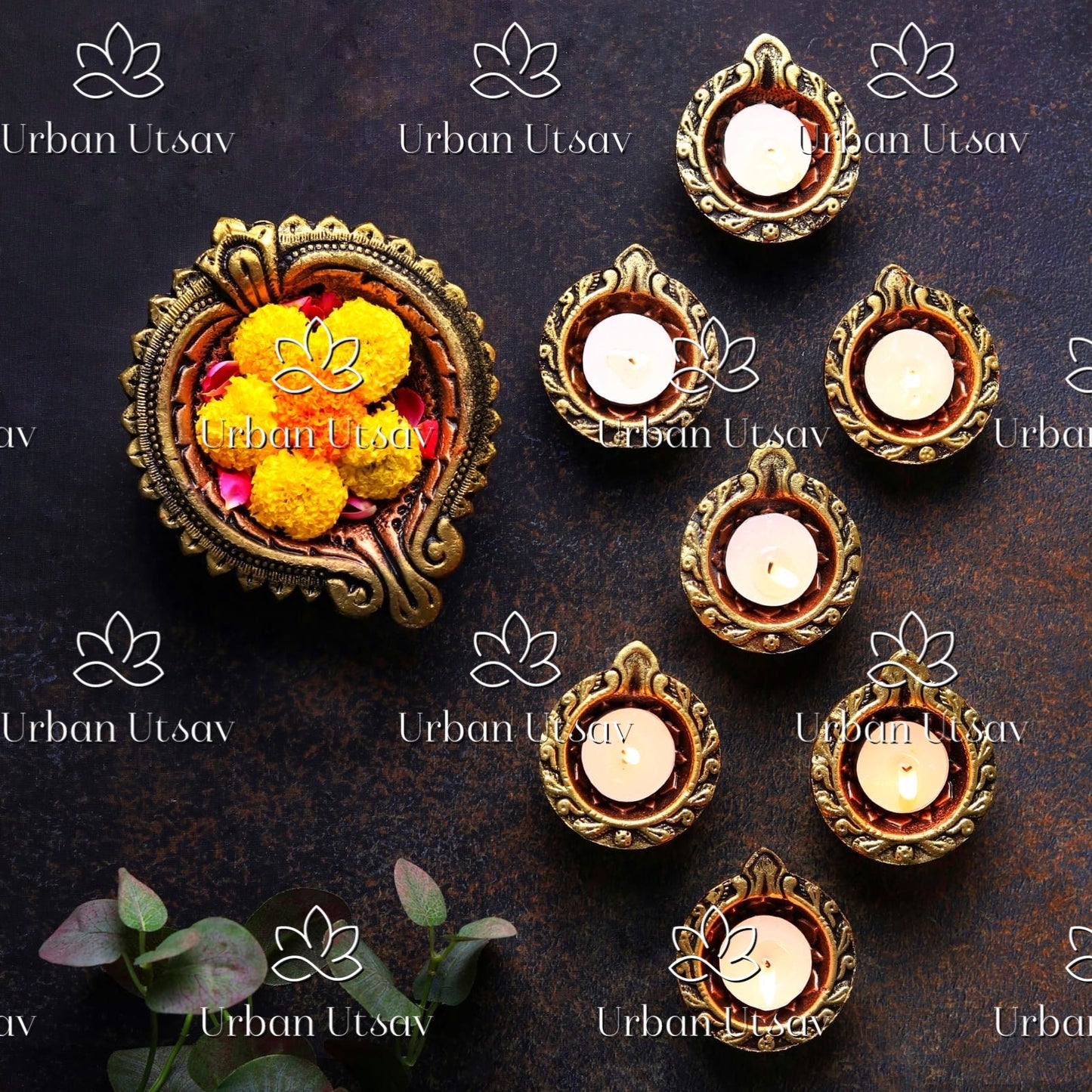 Terracotta Round Diya - Set of 4