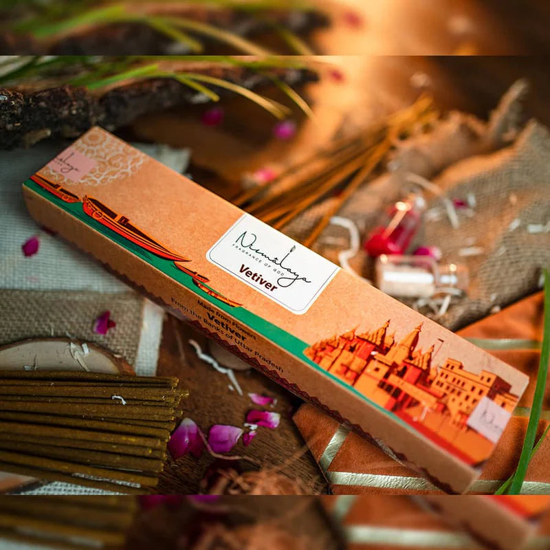 Nirmalaya Vetiver Incense - Cultivated in Uttar Pradesh - 40 Sticks