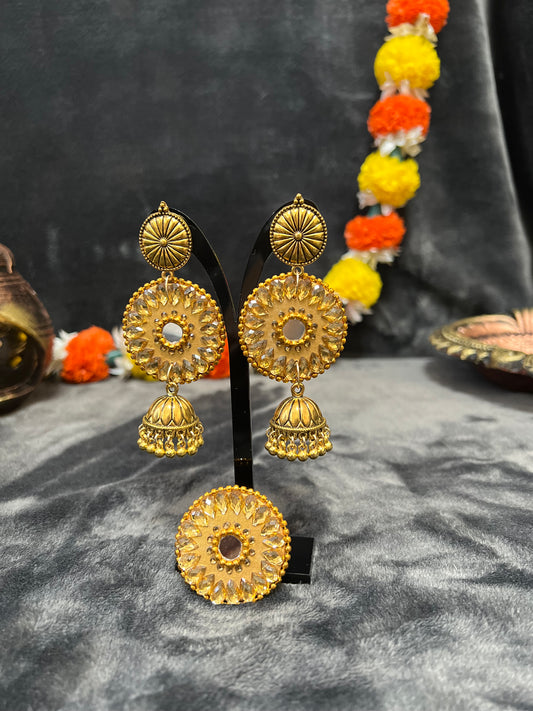 Mandala Jhumka & Ring Set