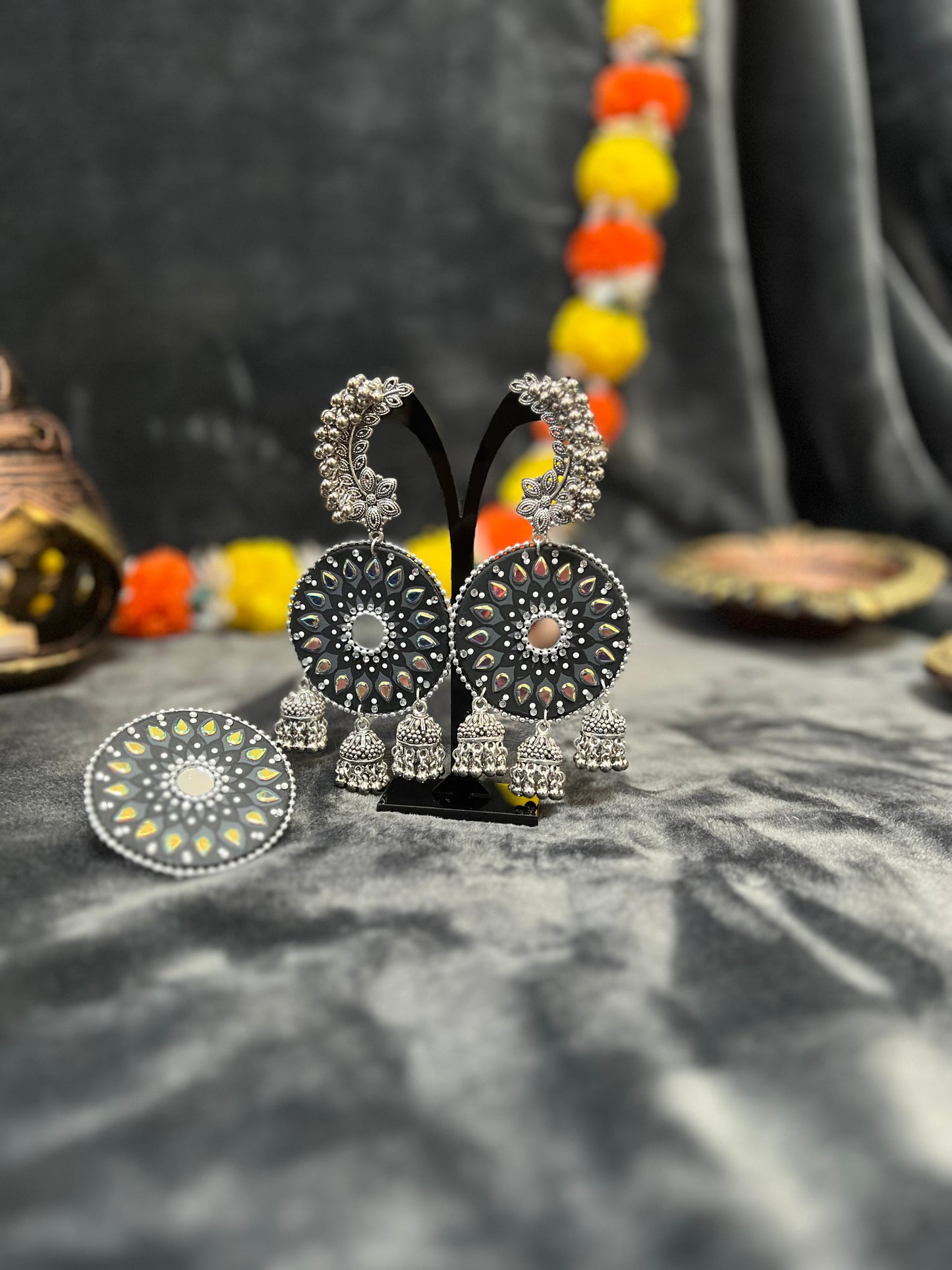 Mandala Jhumka & Ring Set