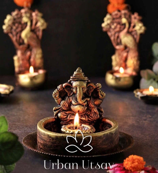 Terracotta Ganesh Bowl with Diya