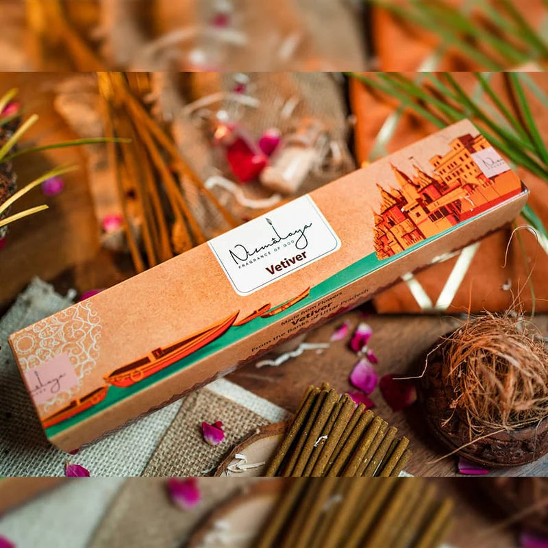 Nirmalaya Vetiver Incense - Cultivated in Uttar Pradesh - 40 Sticks