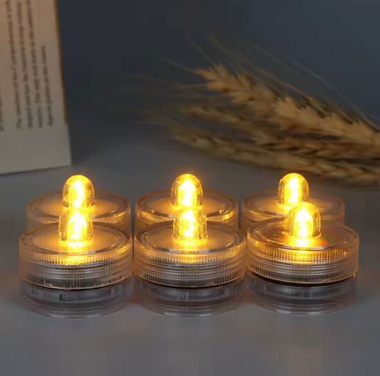 Warm White/Yellow LED Tealight Diya Lamps – Realistic Flame Look – Battery Operated – Set of 12 – Perfect for Diwali, Navratri & Festive Décor