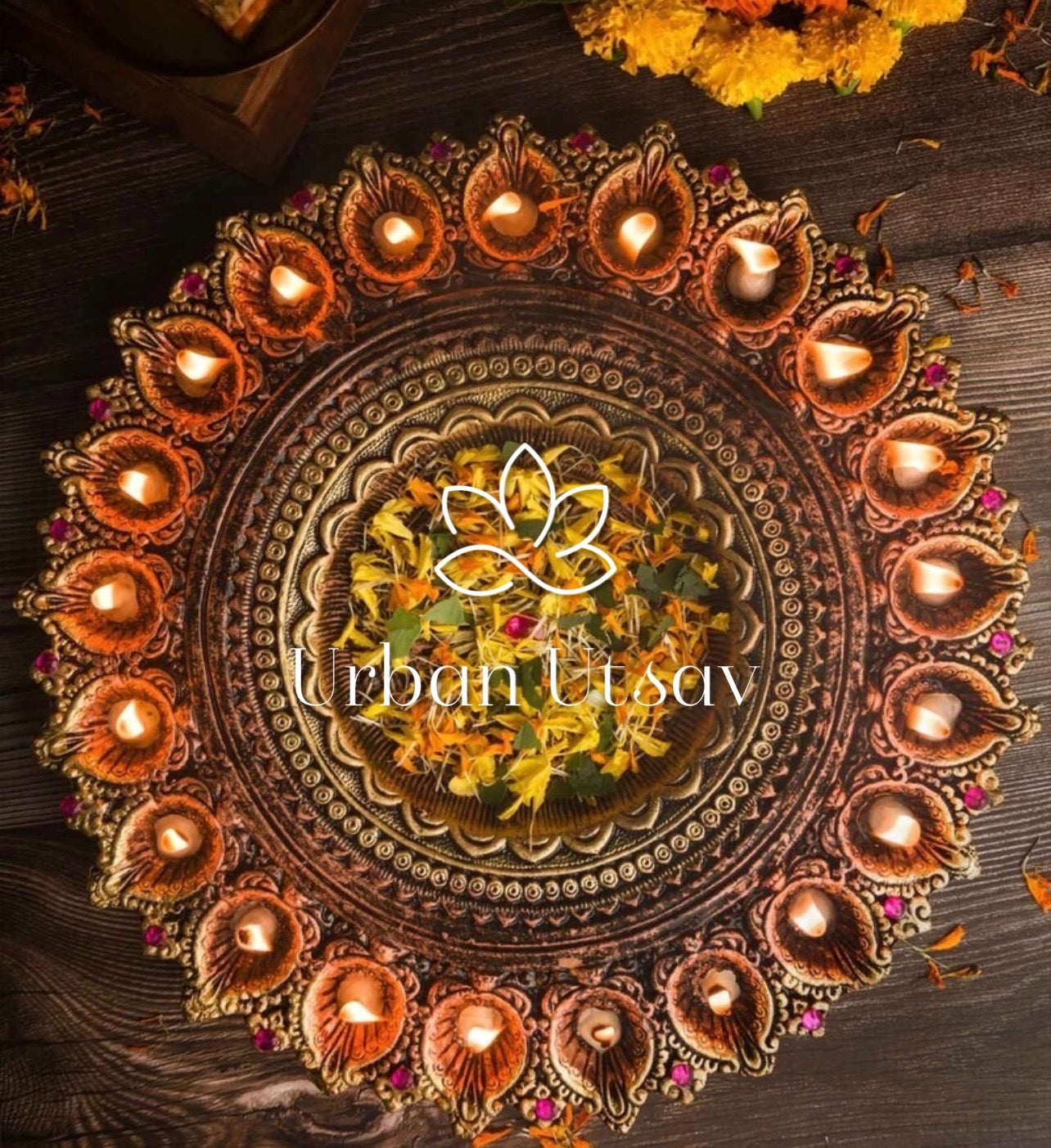 Terracotta 21 Diya Thali