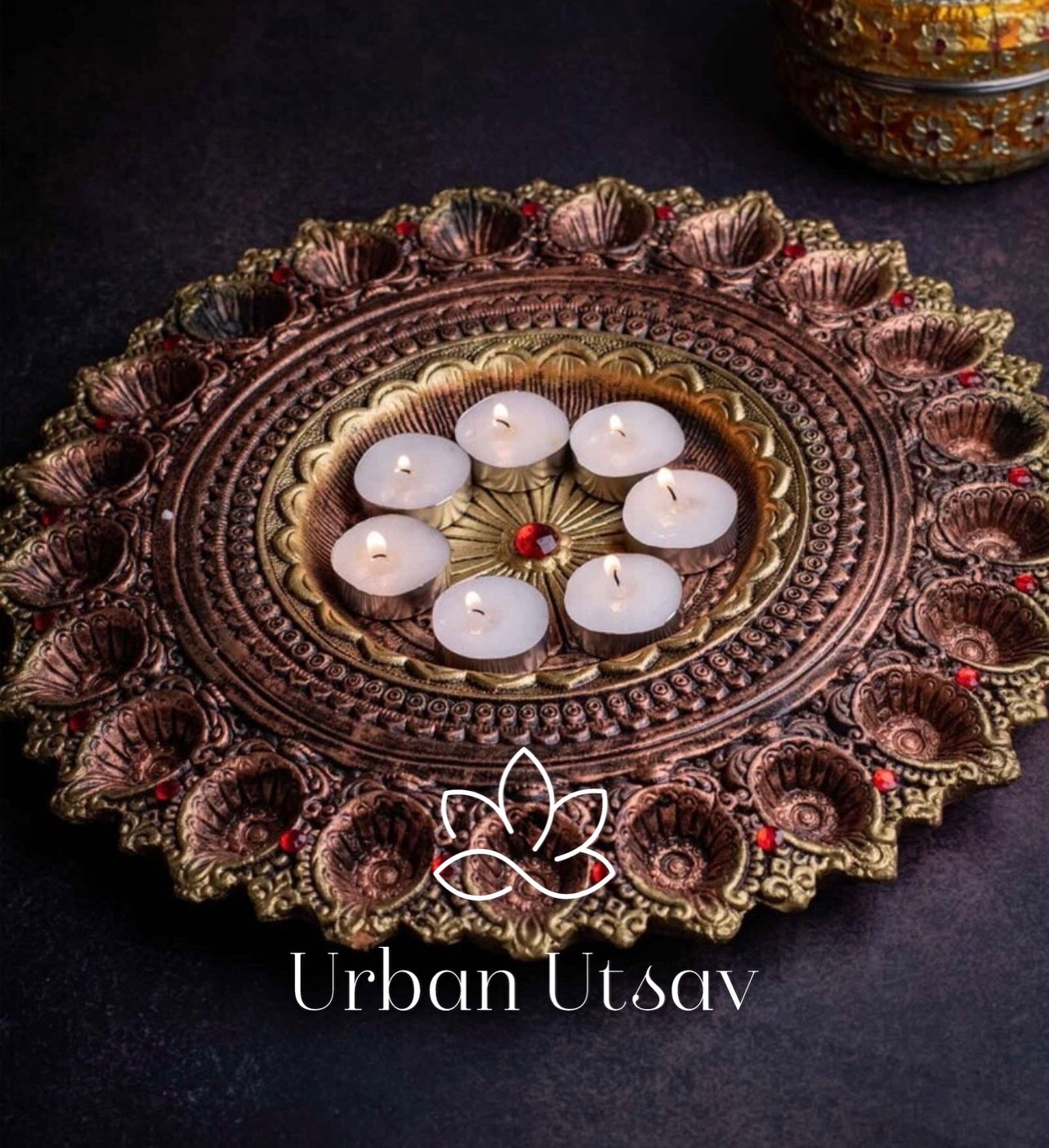 Terracotta 21 Diya Thali