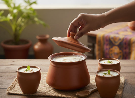 Royal Terracotta Dahi Handi – 600ml | Handmade Clay Yogurt Pot