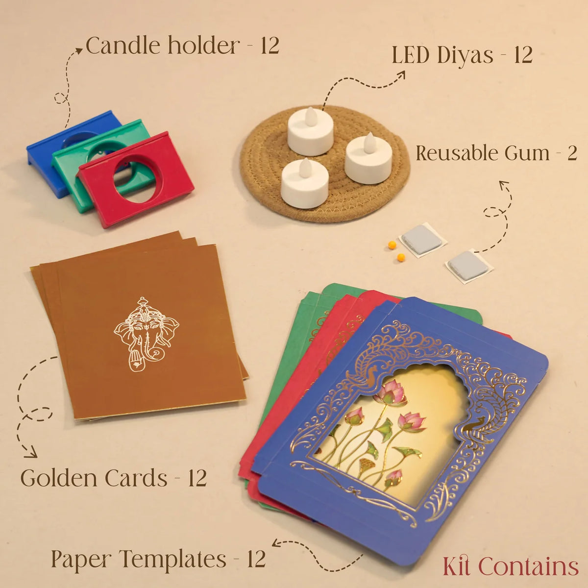 Deep Mandapam – Royal Jharokha Wall Decor Boxes - Set of 12