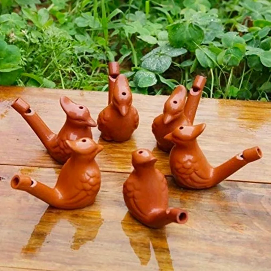 Terracotta Bird Water Whistle - Set of 2
