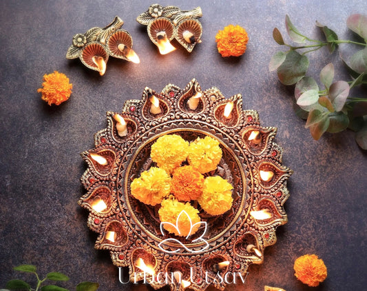 Terracotta 14 Diya Thali