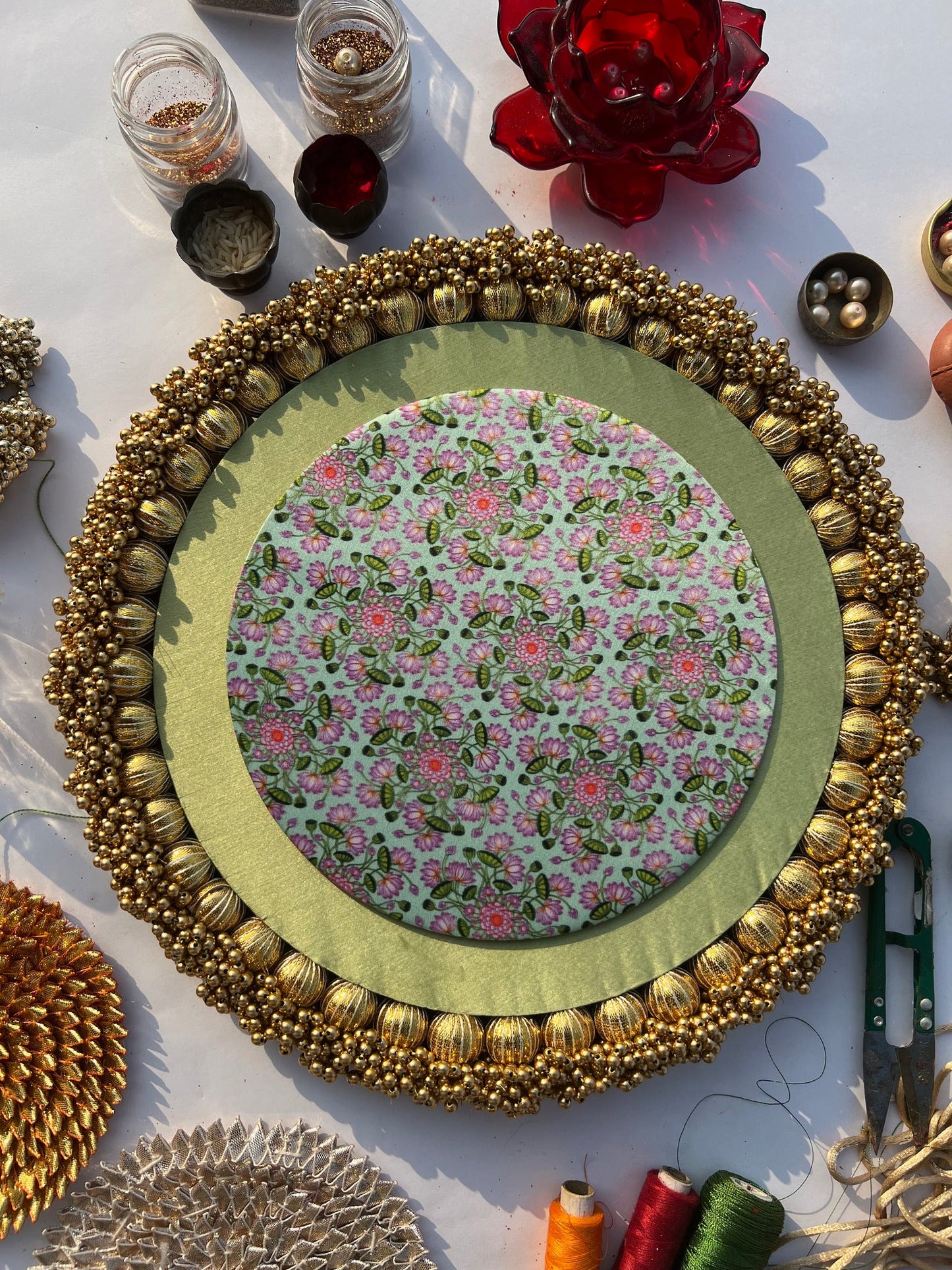 Basic Beaded Rangoli Platter