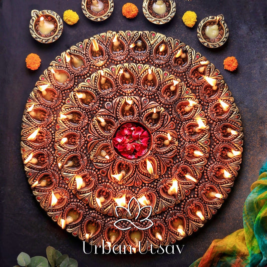 Terracotta 51 Diya Thali - Only available on collection