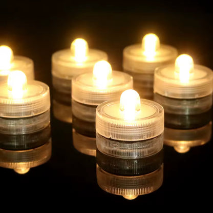 Warm White/Yellow LED Tealight Diya Lamps – Realistic Flame Look – Battery Operated – Set of 12 – Perfect for Diwali, Navratri & Festive Décor