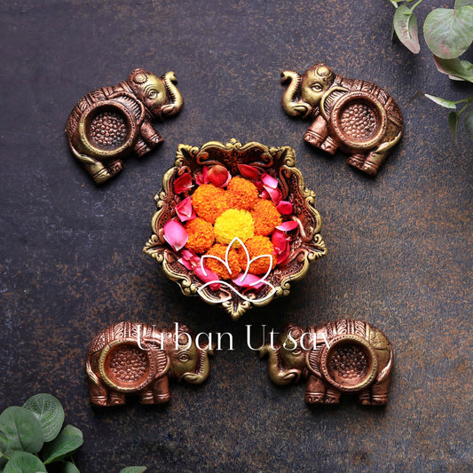 Terracotta Elephant Tealights - Set of 2