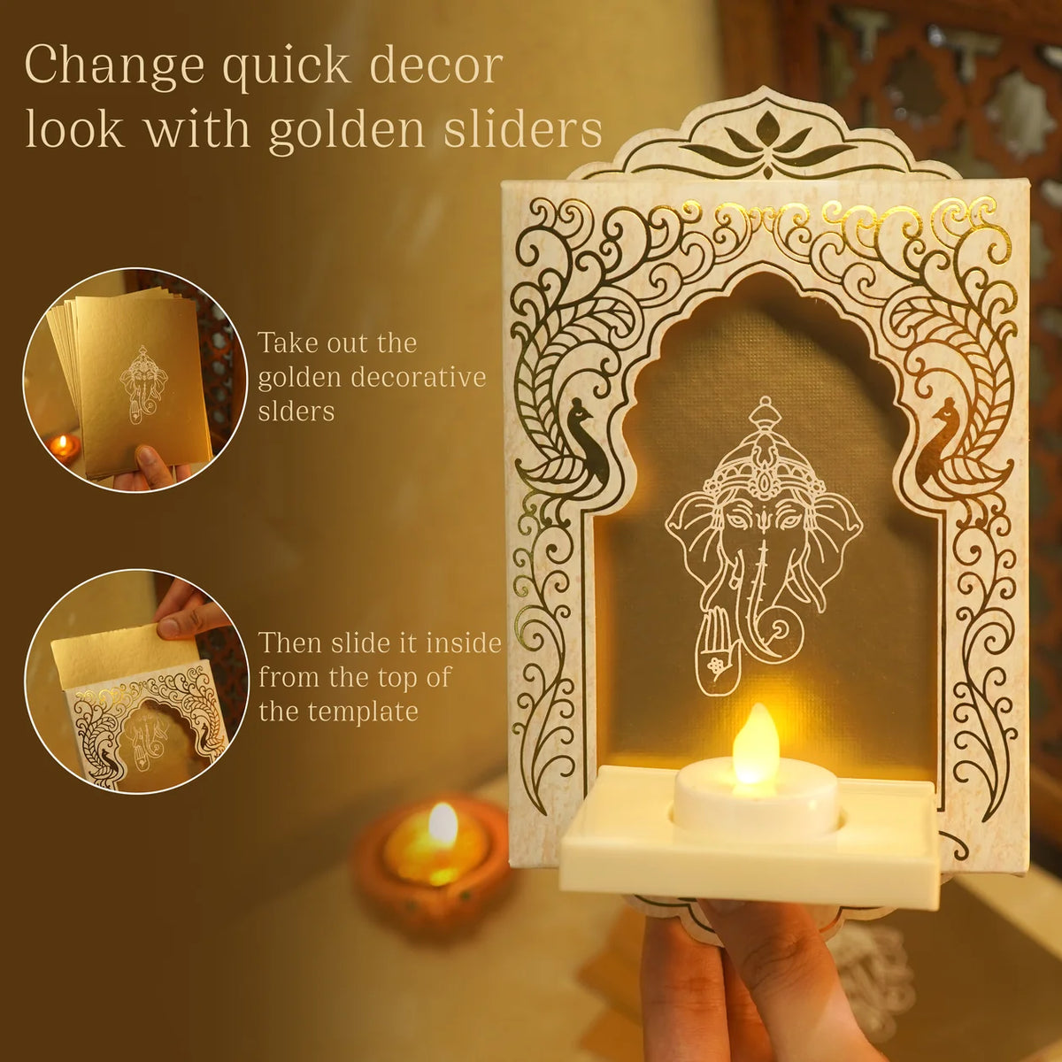 Deep Mandapam, Shwet – Royal Jharokha Wall Decor Boxes - Set of 12