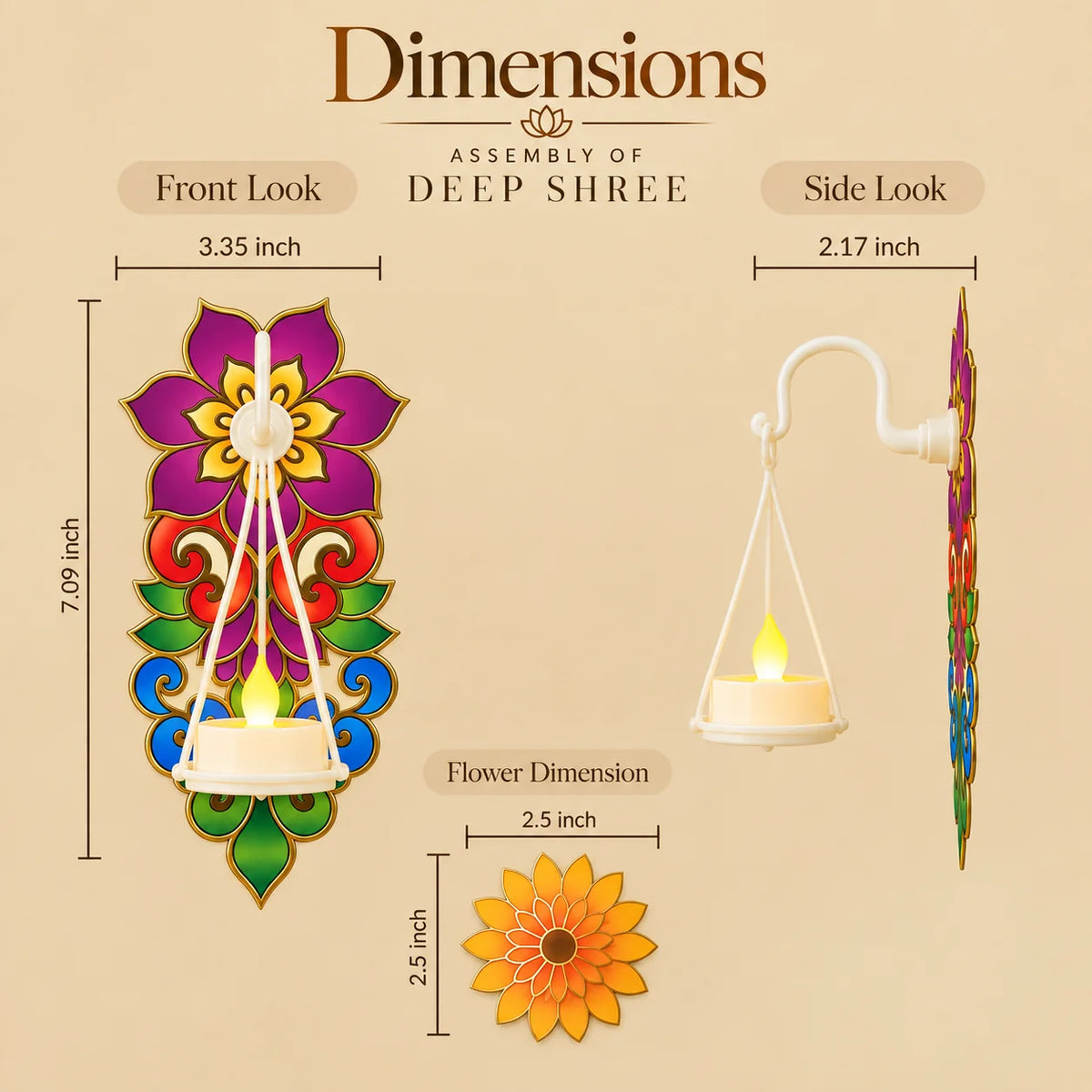 Deep Shree - Pushp - Wall Decor – Set of 12
