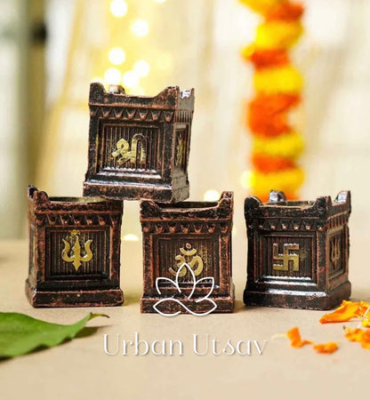 Terracotta Tulsi Planter Diya - Set of 2