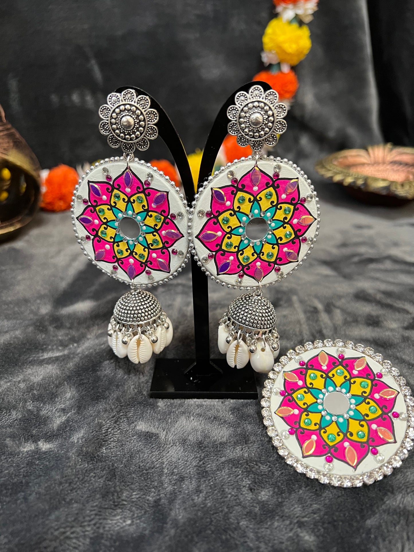 Mandala Jhumka & Ring Set