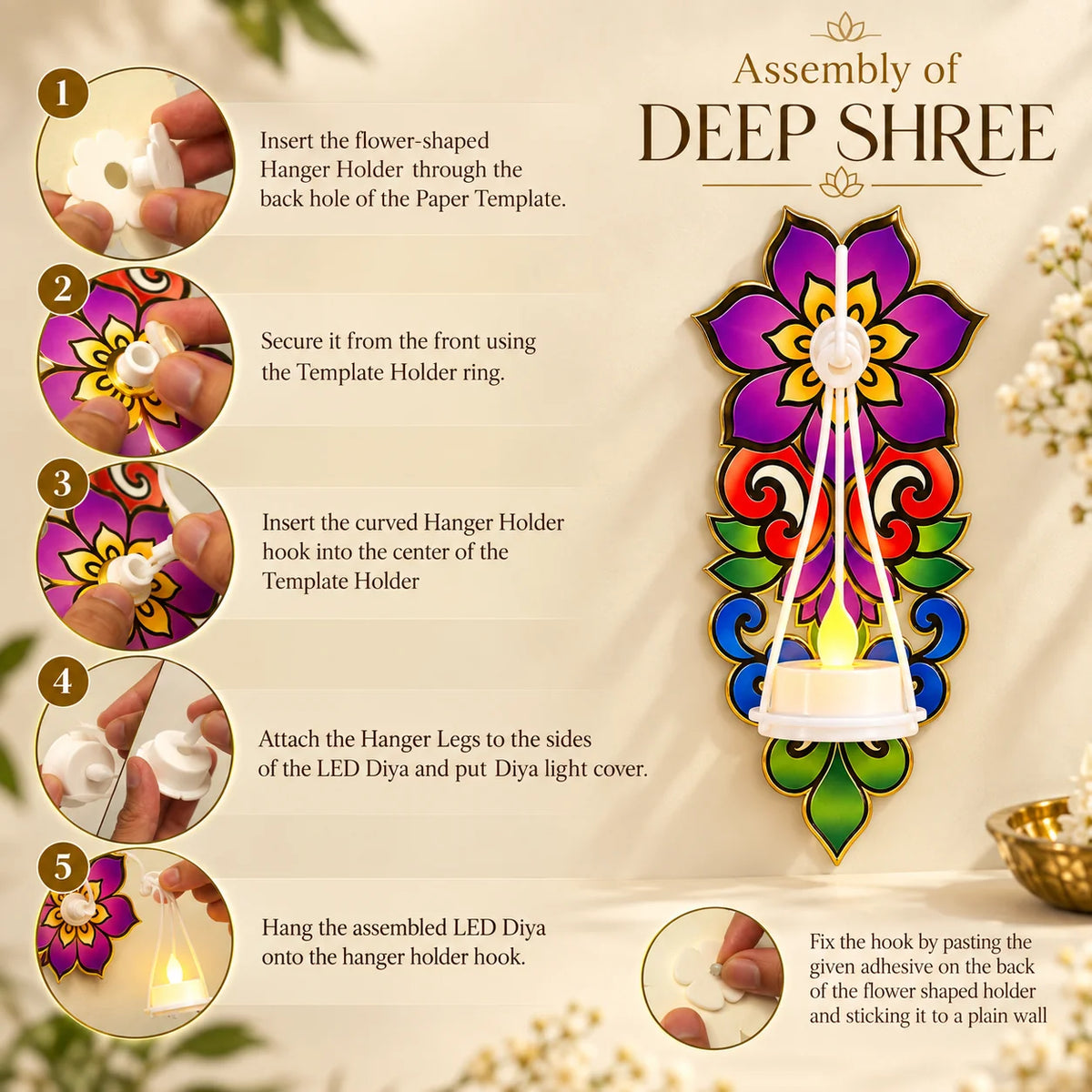 Deep Shree - Pushp - Wall Decor – Set of 12