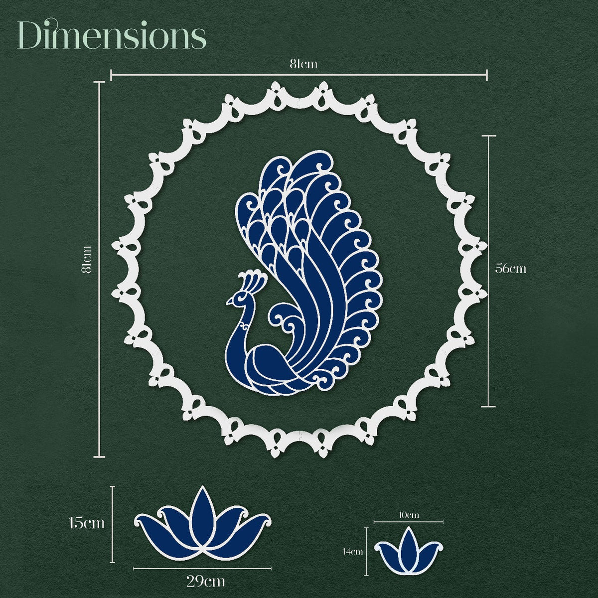 Swarn Mayur Rangoli Template – Reusable Peacock Rangoli Design for Festive Home Décor