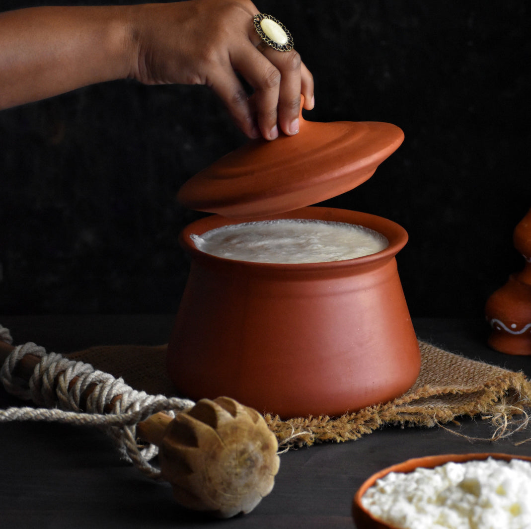 Royal Terracotta Dahi Handi – 600ml | Handmade Clay Yogurt Pot
