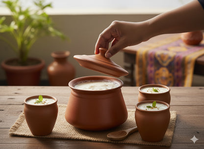 Royal Terracotta Dahi Handi – 600ml | Handmade Clay Yogurt Pot