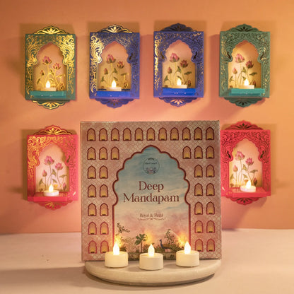 Deep Mandapam – Royal Jharokha Wall Decor Boxes - Set of 12