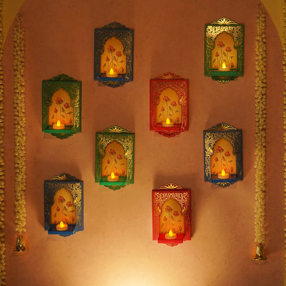 Deep Mandapam – Royal Jharokha Wall Decor Boxes - Set of 12