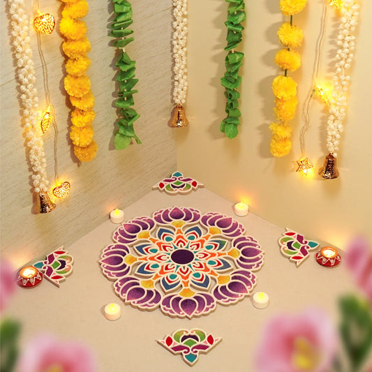 Props For Rangoli Reusable Rangoli Stencils & Powders – Entryway & Festival Décor – Urban ...