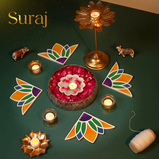 Suraj Border - Set of 12 Rangoli Stencils