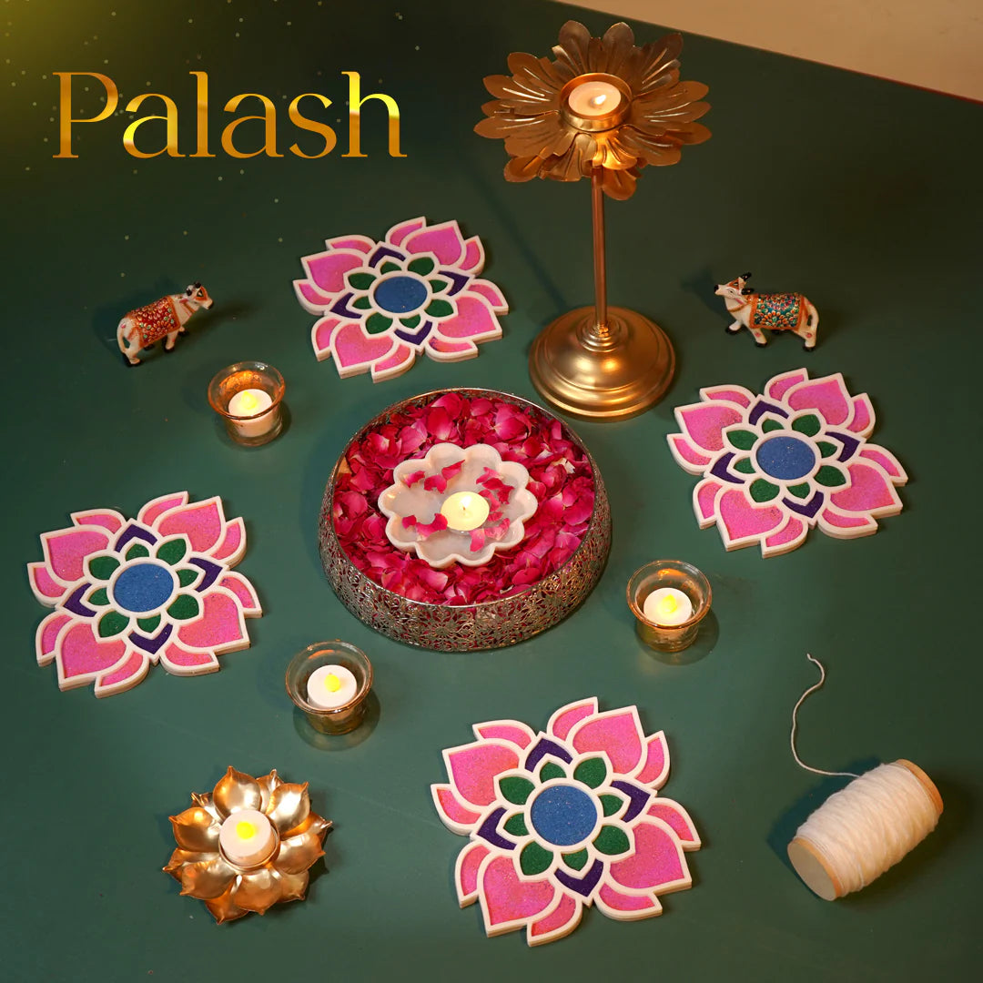 Palash Motif - Set of 10 Rangoli Stencils