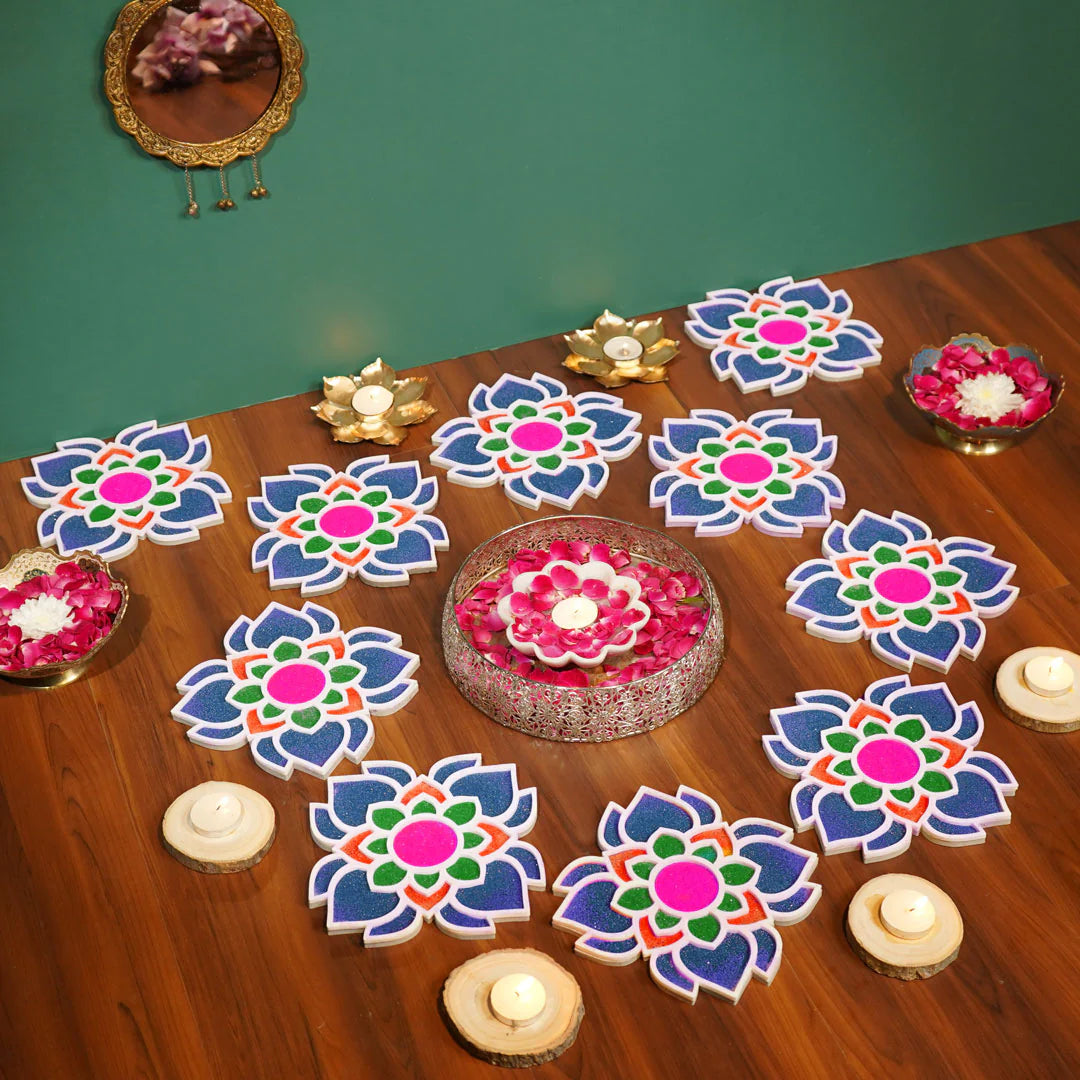 Palash Motif - Set of 10 Rangoli Stencils