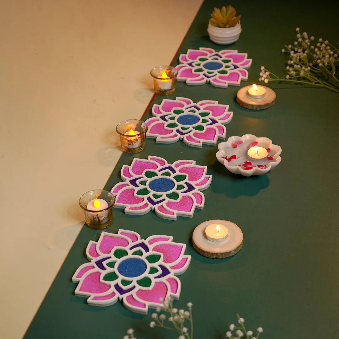 Palash Motif - Set of 10 Rangoli Stencils