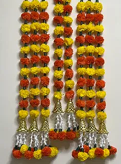 Marigold Hanging with Bell - Set of 2