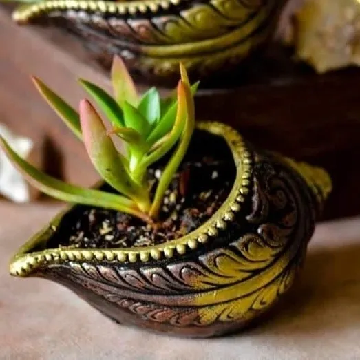 Terracotta Shankh Planters - Set of 2