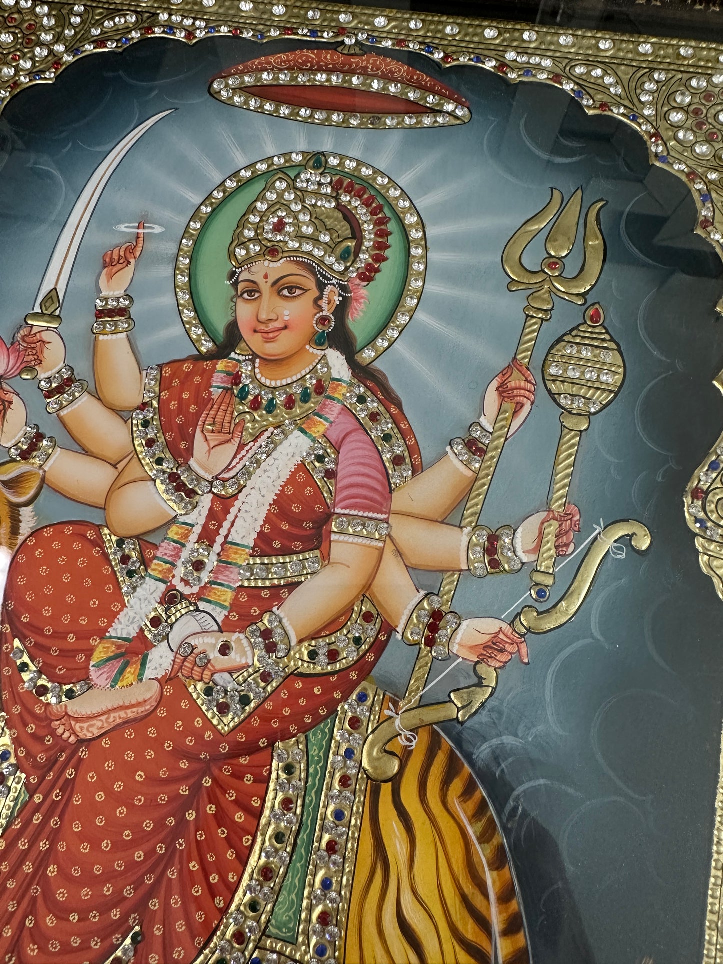 Traditional Durga Maa handpainted artwork with intricate detailing