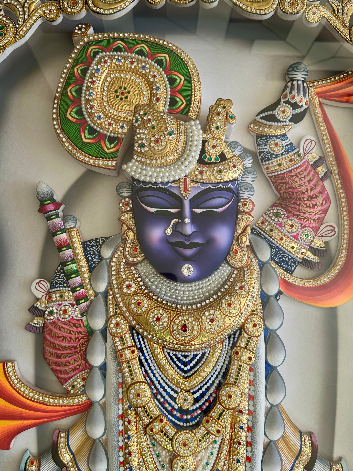 Full front view of Shreenathji 3D artwork with intricate detailing and vibrant tones