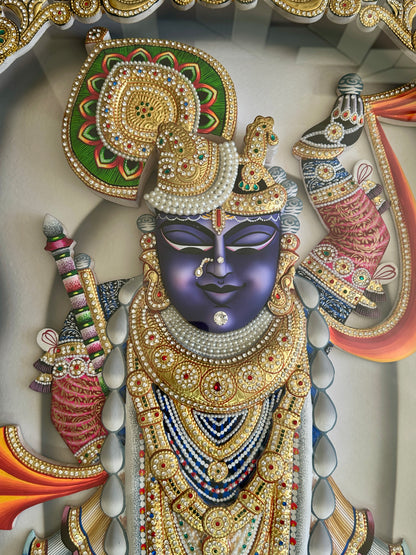 Full front view of Shreenathji 3D artwork with intricate detailing and vibrant tones