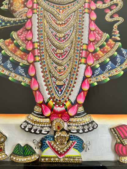 Layered 3D Shreenathji artwork showing depth and handcrafted detailing