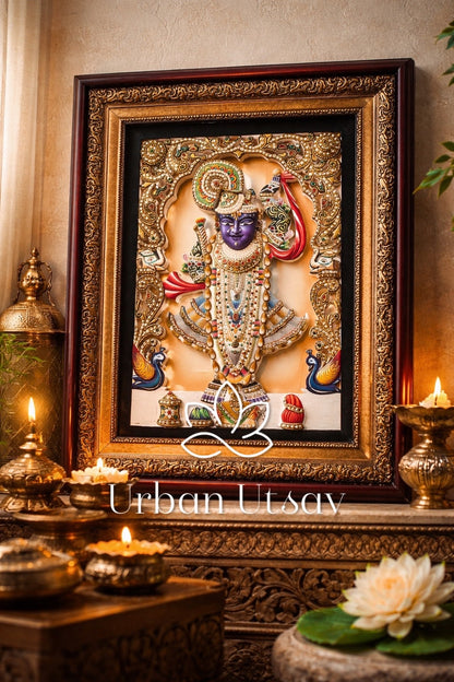 Shreenathji 3D artwork displayed on wall as premium spiritual home décor