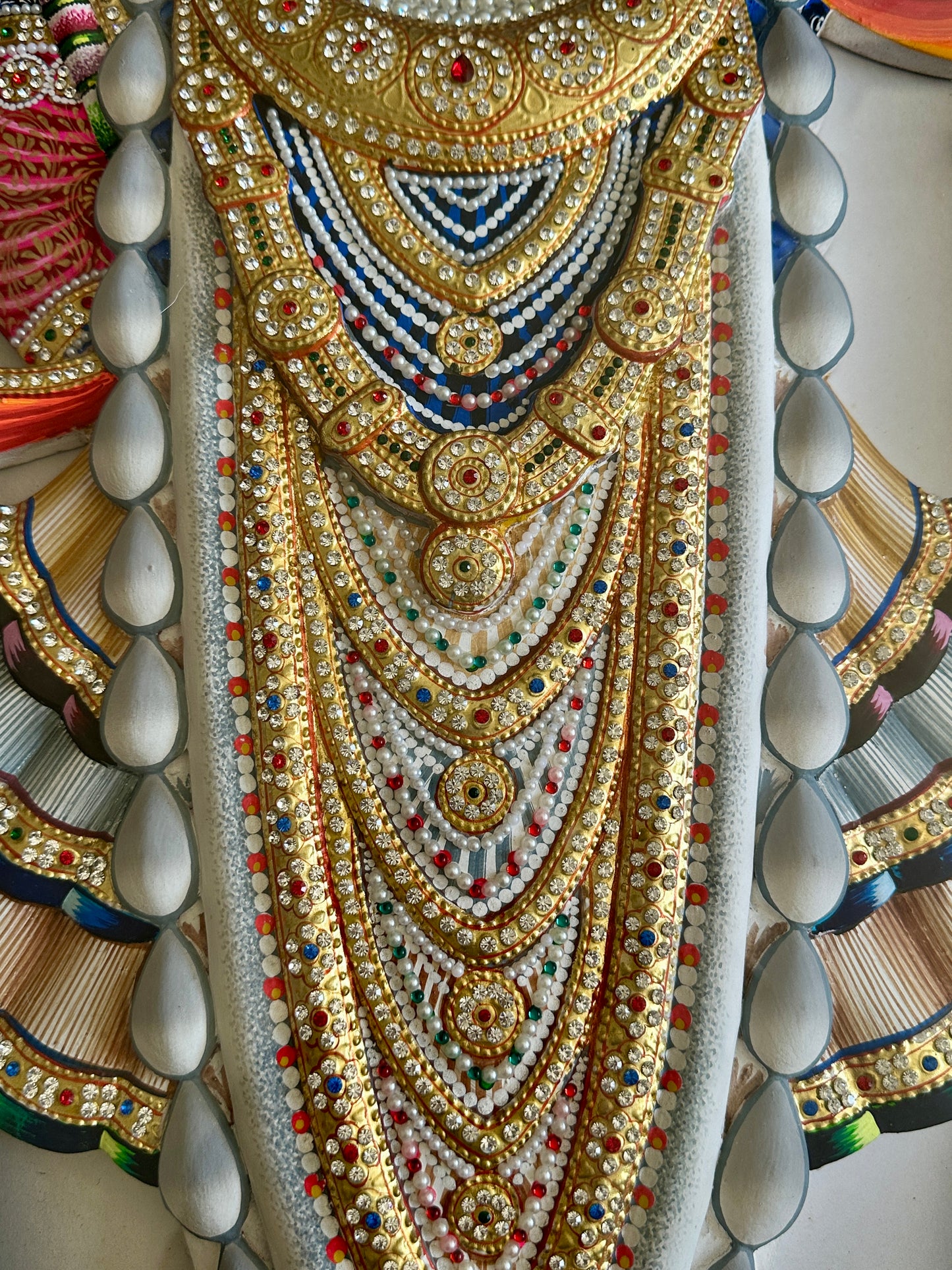 Side angle of 3D Shreenathji artwork showing layered depth and structure