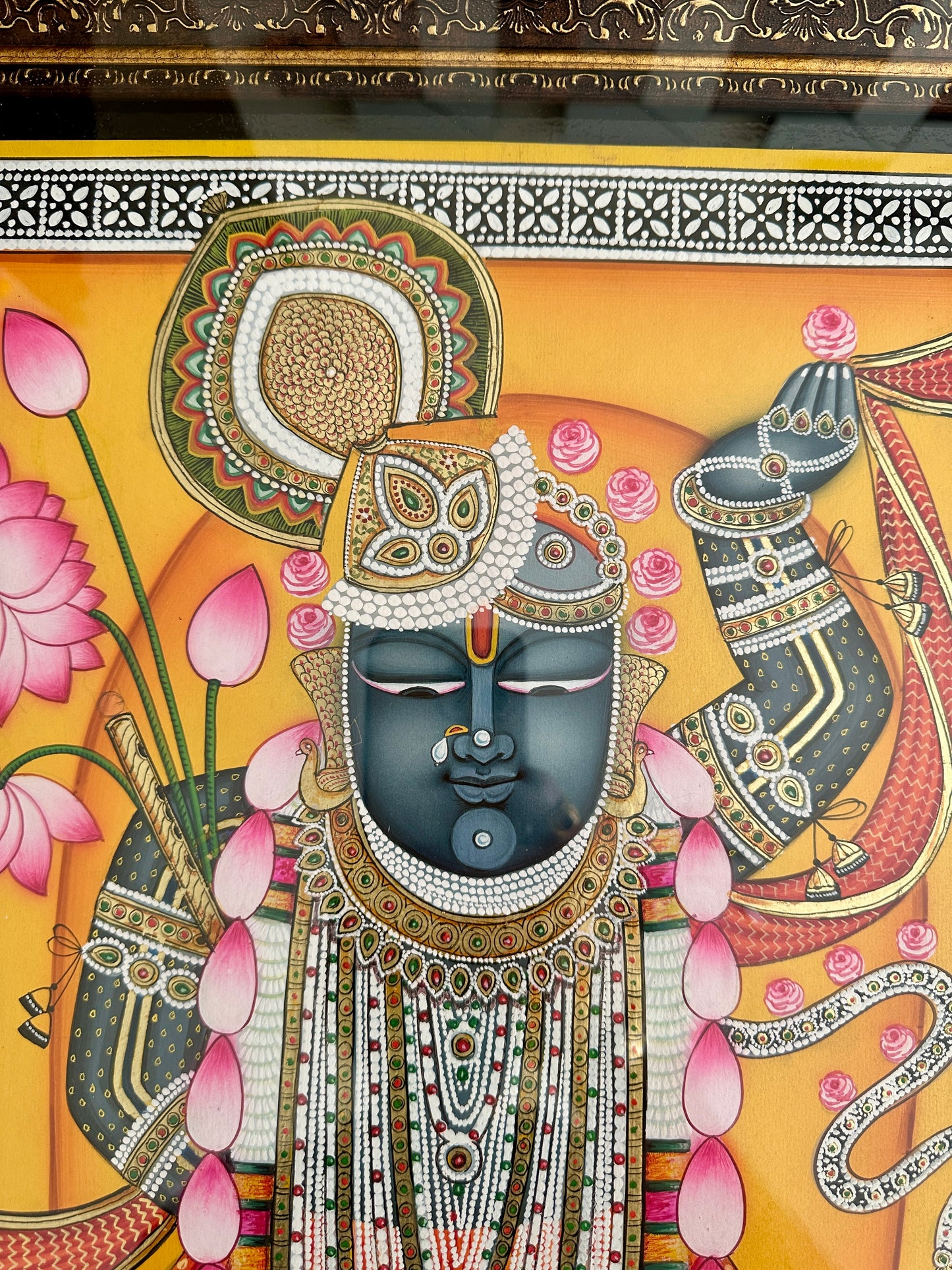 Shreenathji framed devotional artwork for home mandir décor